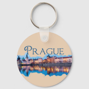 Prague: Evening Skyline Key Ring