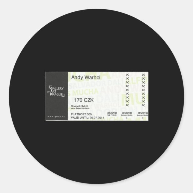 Prague Gallery Exhibition Ticket Sticker  (Front)