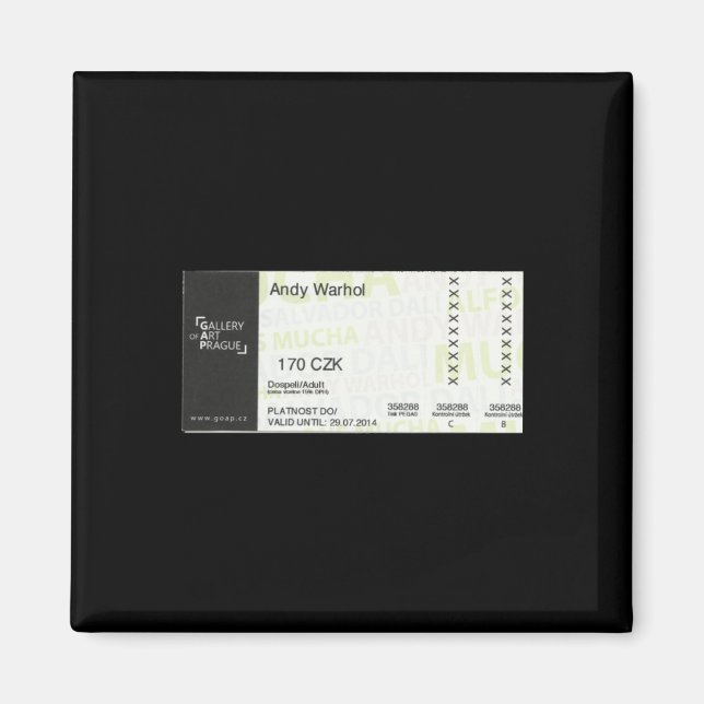 Prague Gallery Exhibition Ticket Sticker  Magnet (Front)
