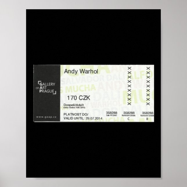 Prague Gallery Exhibition Ticket Sticker  Poster (Front)
