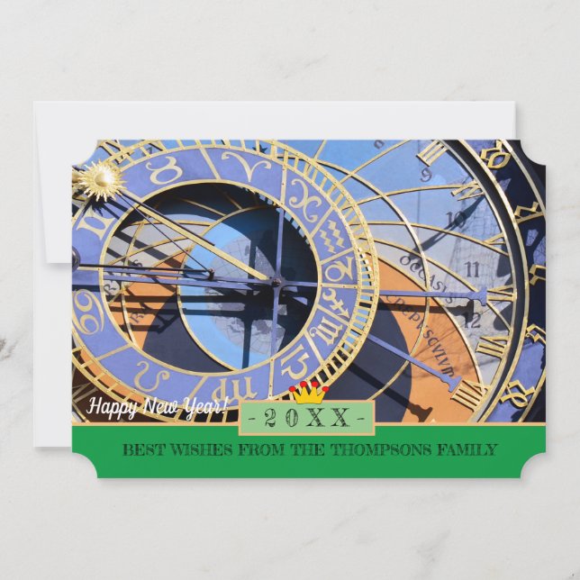 Prague & Happy New Year! Wishes Card /architecture (Front)