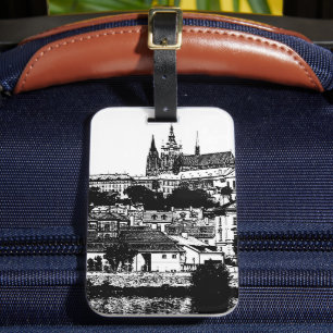 Prague, Historical city, Castle - Czech Art Luggage Tag