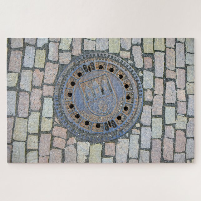 Prague Manhole Cover,  Czech Republic Jigsaw Puzzle (Horizontal)
