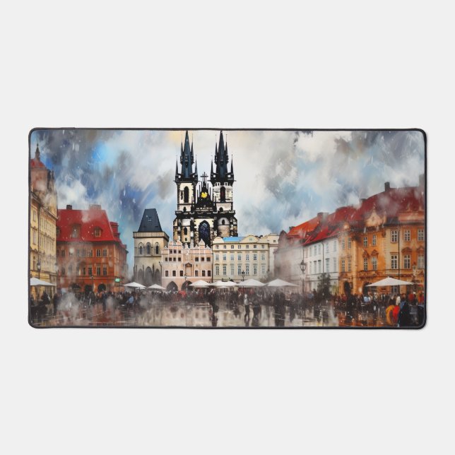 Prague night in Czech Republic  Desk Mat
