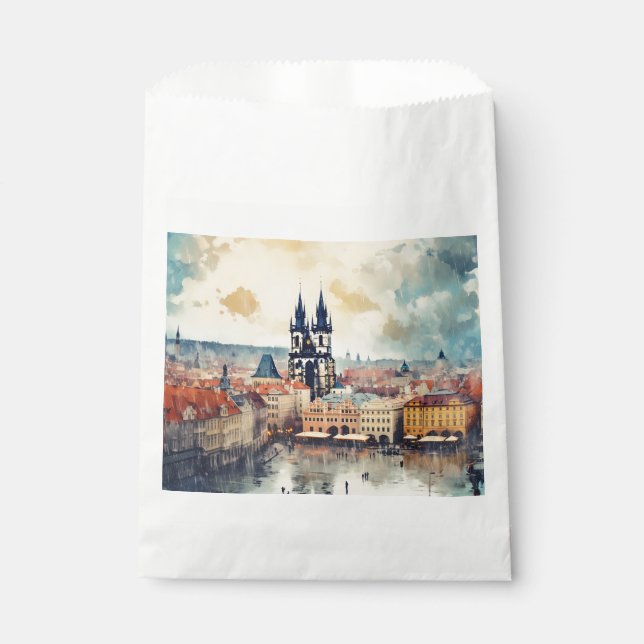 Prague night in Czech Republic  Favour Bag (Front)