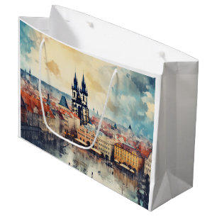 Prague night in Czech Republic Large Gift Bag