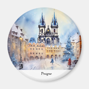 Prague night in Czech Republic Magnet