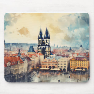 Prague night in Czech Republic Mouse Pad