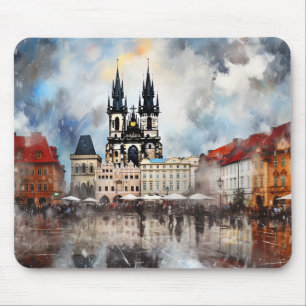 Prague night in Czech Republic Mouse Pad