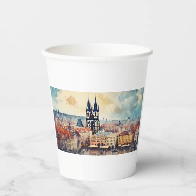Prague night in Czech Republic  Paper Cups (Front)