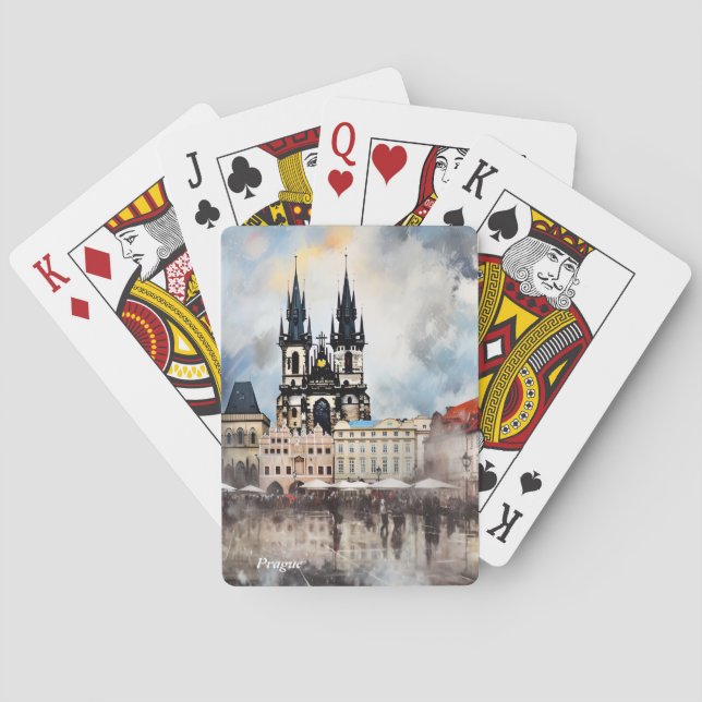  Prague night in Czech Republic Playing Cards (Back)