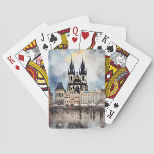 Prague night in Czech Republic Playing Cards