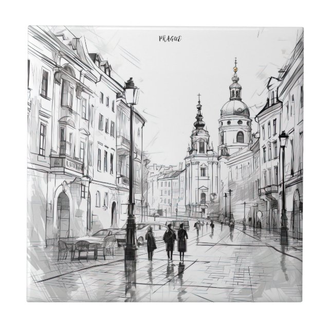 Prague old ceramic tile (Front)