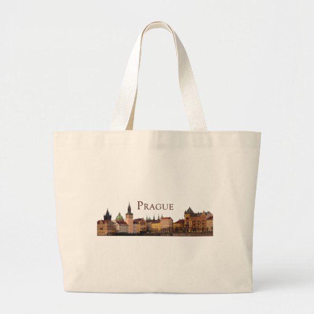 Prague: Old Town Skyline Large Tote Bag (Front)