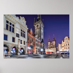 Prague Old Town Square, Clock Tower Poster