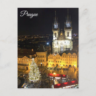 Prague old town square postcard