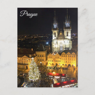 Prague old town square postcard