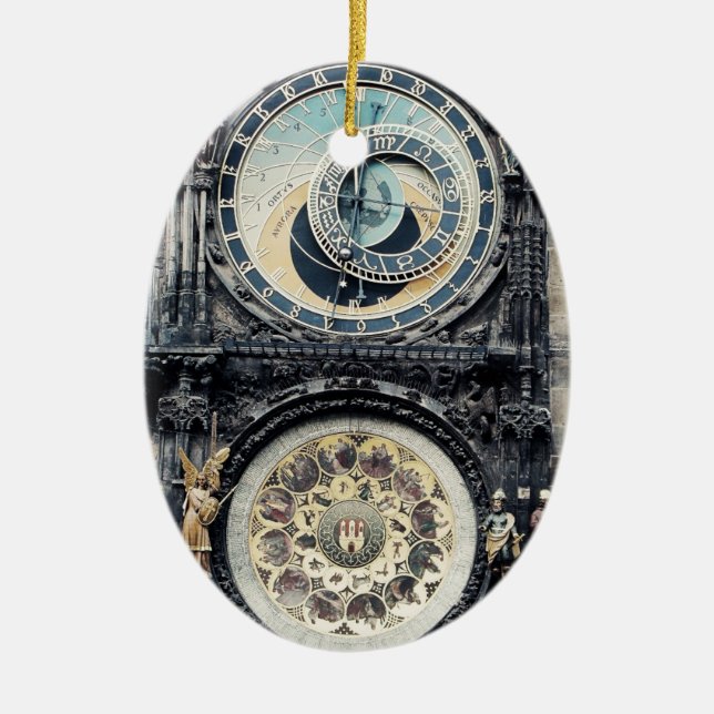 Prague Orloj Ceramic Tree Decoration (Front)