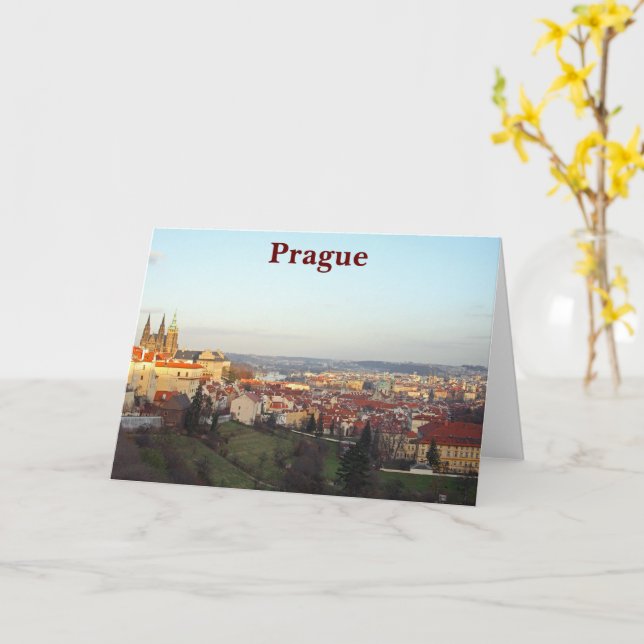 Prague panorama card (Yellow Flower)