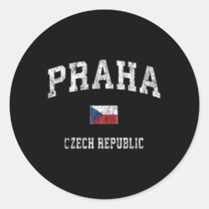 Prague Praha Czech Republic Athletic Sports Classic Round Sticker