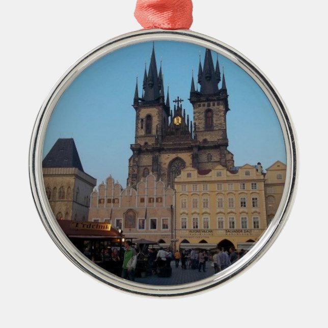 Prague Praha Czech Republic Old Town Square Metal Ornament (Front)
