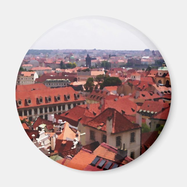Prague Red Roofs Magnet (Front)