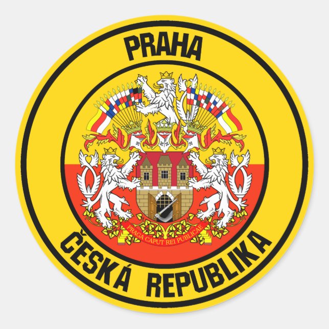 Prague Round Emblem Classic Round Sticker (Front)