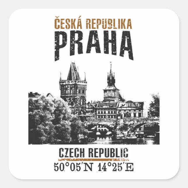Prague Square Sticker (Front)