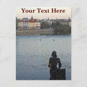 Prague statue customisable Postcard