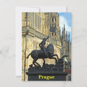Prague statue greeting card