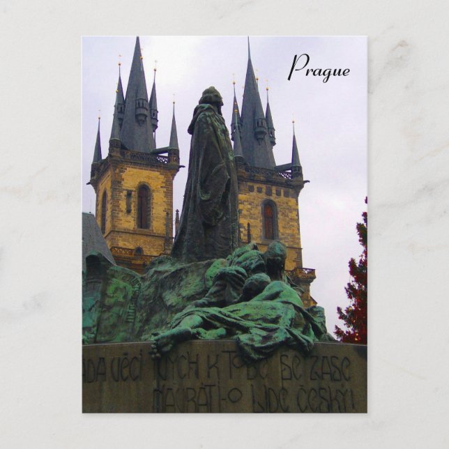 prague statue postcard (Front)