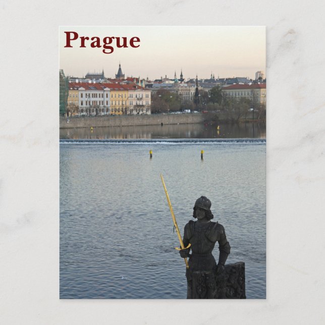 Prague statue Postcard (Front)
