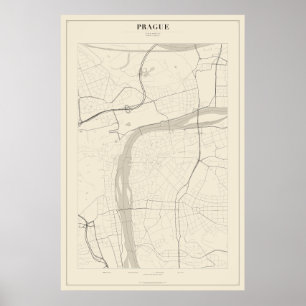 Prague Street Map Poster
