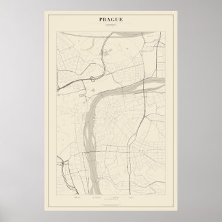 Prague Street Map Poster