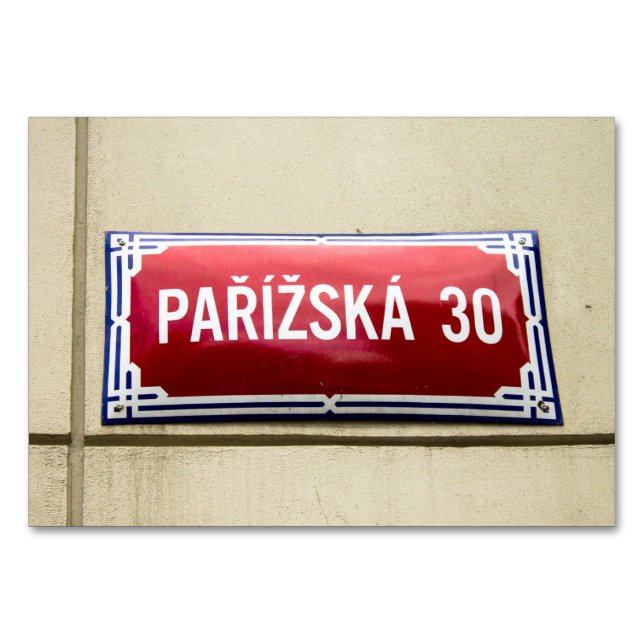 Prague Street Sign Table Number (Front)