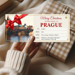 Prague Trip Christmas Reveal Gift Ticket Card