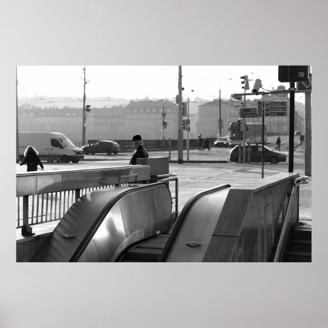 Prague Urban Noir: Escalator Light Poster (Front)