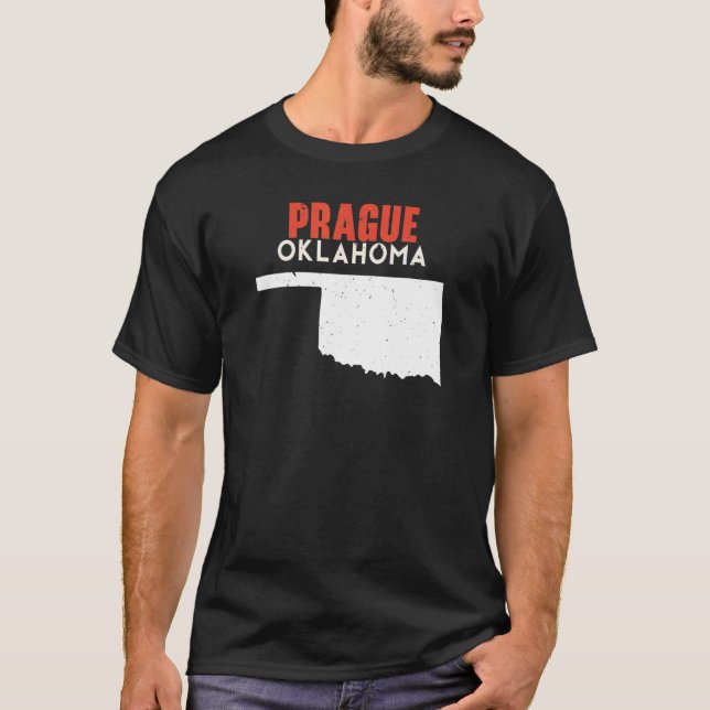 Prague USA State America Travel Oklahoman T-Shirt (Front)