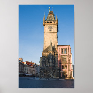 Prague view of Astronomical Clock Poster