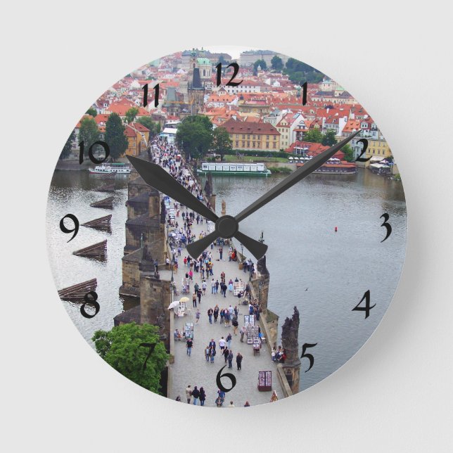 Prague View Round Clock (Front)