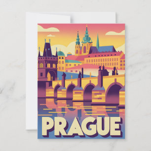 Prague vintage  postcard