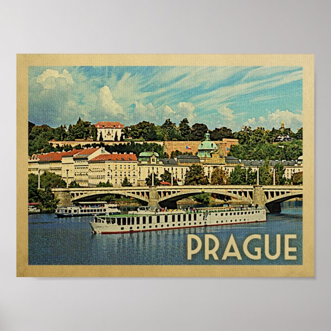 Prague Vintage Travel Poster (Front)