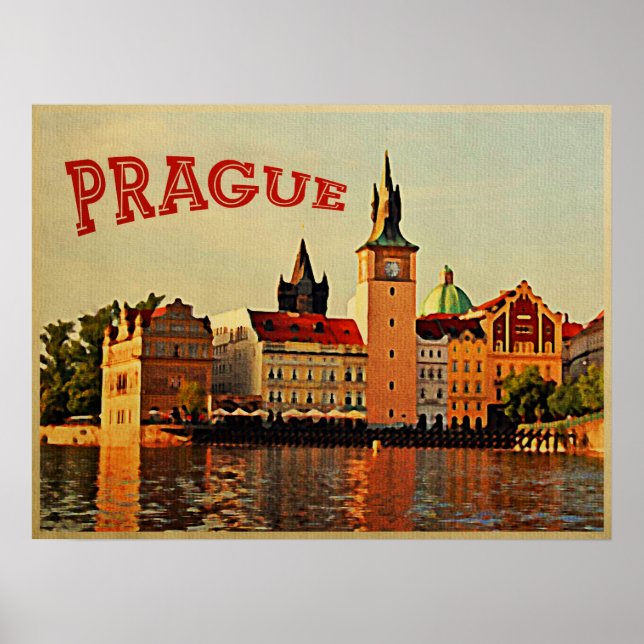 Prague Vintage Travel Poster (Front)