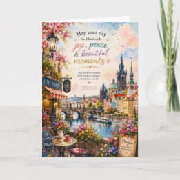 Prague Watercolor Greeting Card