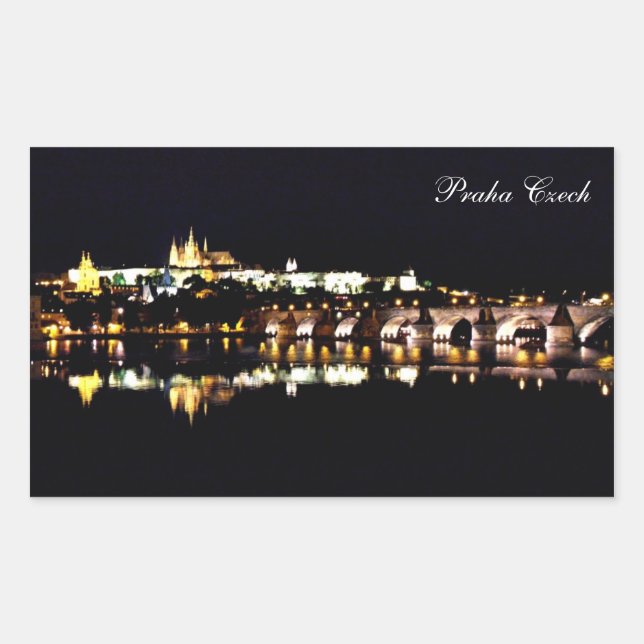 Praha castle rectangular sticker (Front)
