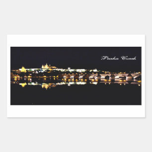 Praha castle rectangular sticker