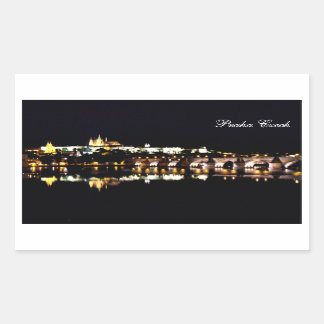 Praha castle rectangular sticker