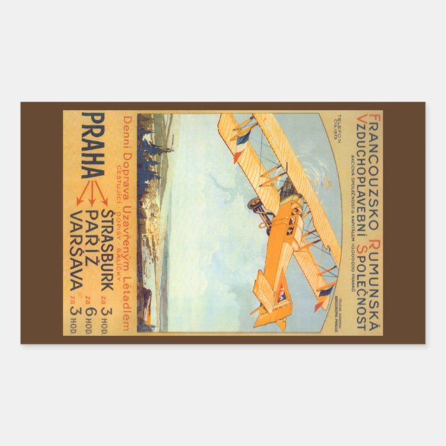 Praha ~ Franco Roumanie  Rectangular Sticker (Front)