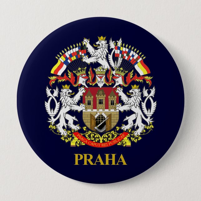 Praha (Prague) 10 Cm Round Badge (Front)