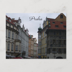 praha streets postcard